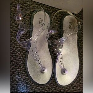 H2K Jelly Sandals with Rhinestone, size 10